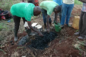 We train farmers on value and use of biochar in soil health improvement