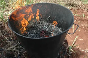 Farmers also use the Kon Tiki biochar kiln